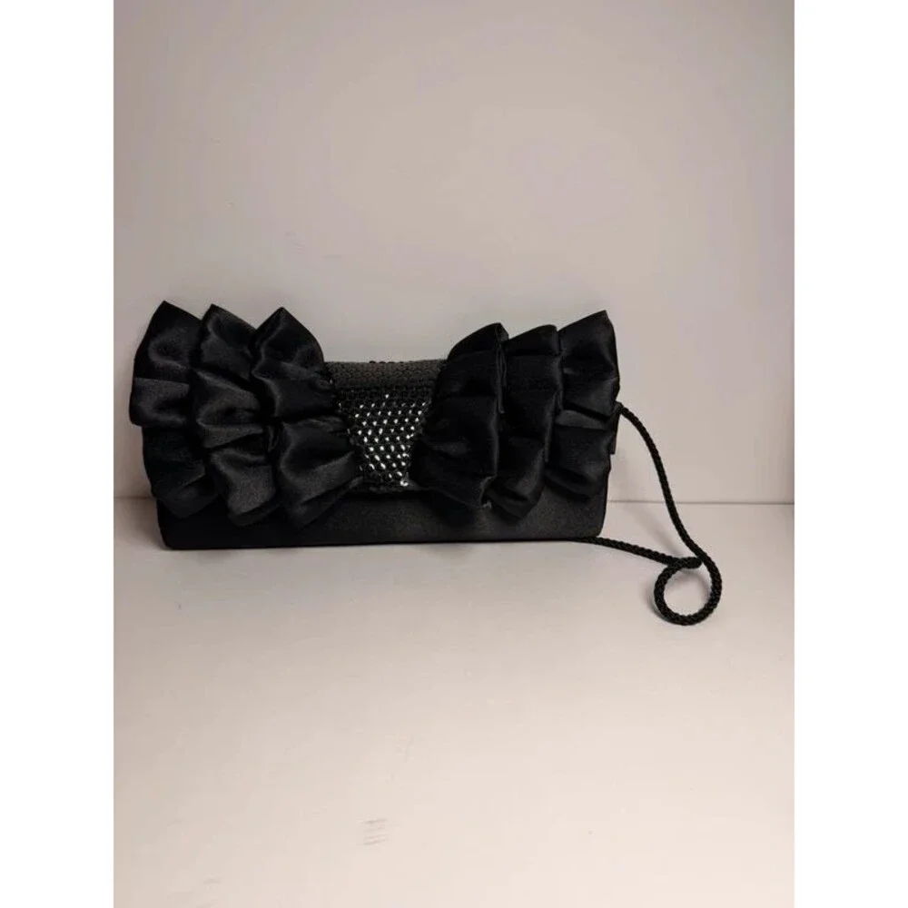 Jessica McClintock elegant black evening clutch